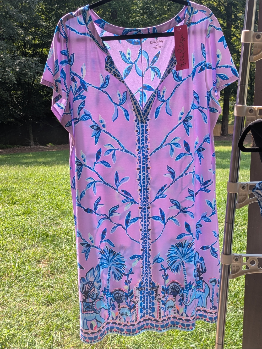 Lilly Pulitzer Purple Iris upf50 Sophiletta Dress with Blue Botanical Print